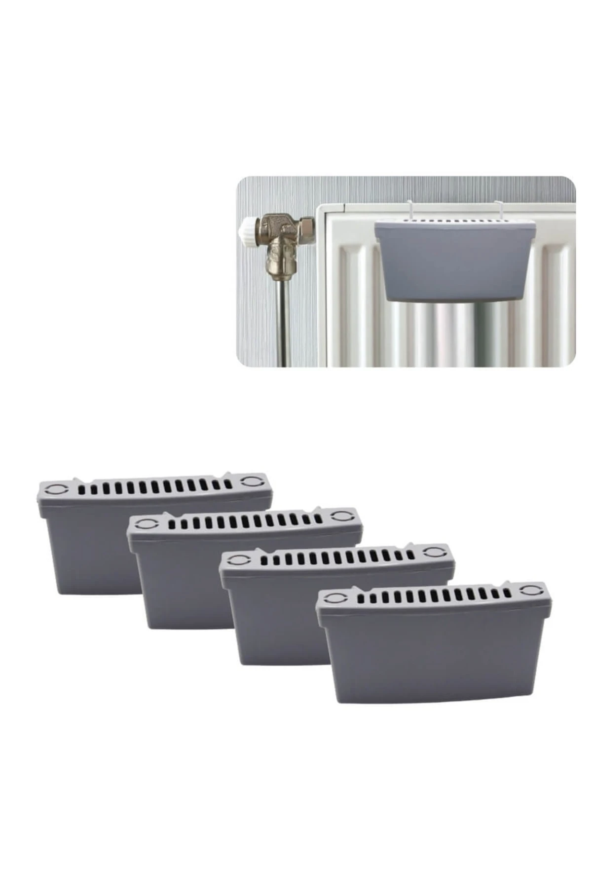 Parfümlü Nemlendirici Kalorifer Petek Suluğu 4 Lü Gri