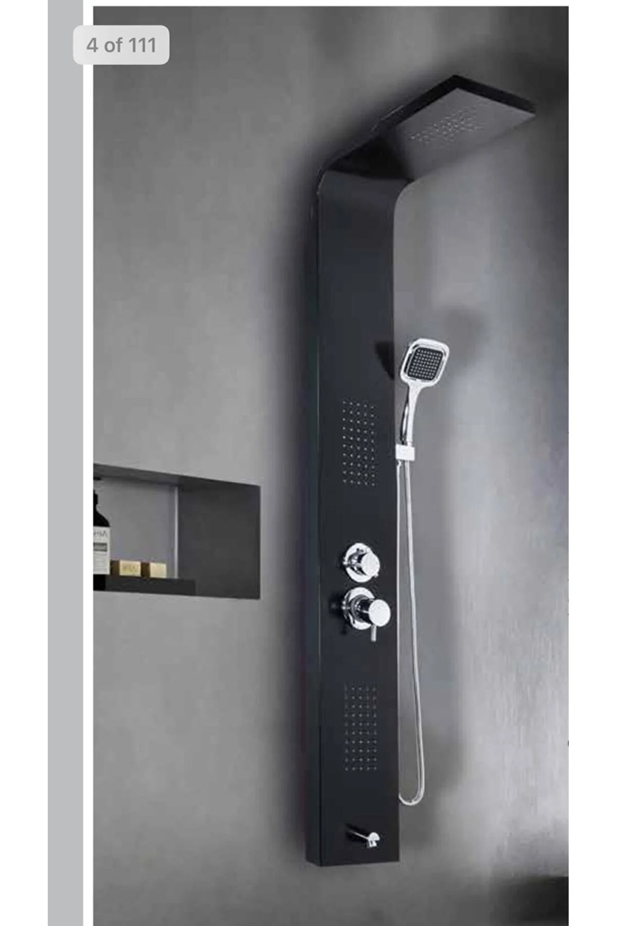 Sam Kuğu Antrasit Duş Paneli ,dikey Masajli Duş, Showerpanel