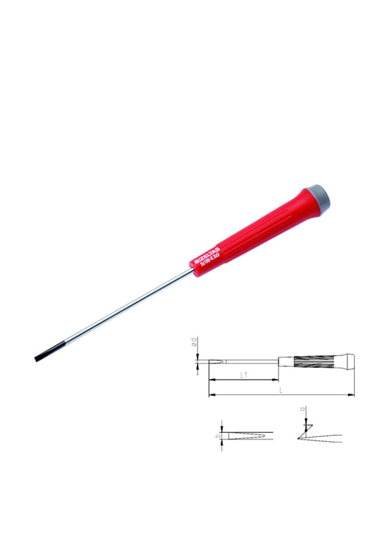 İZELTAŞ Elektronikçi Tip Klemens Düz Tornavida 3x125