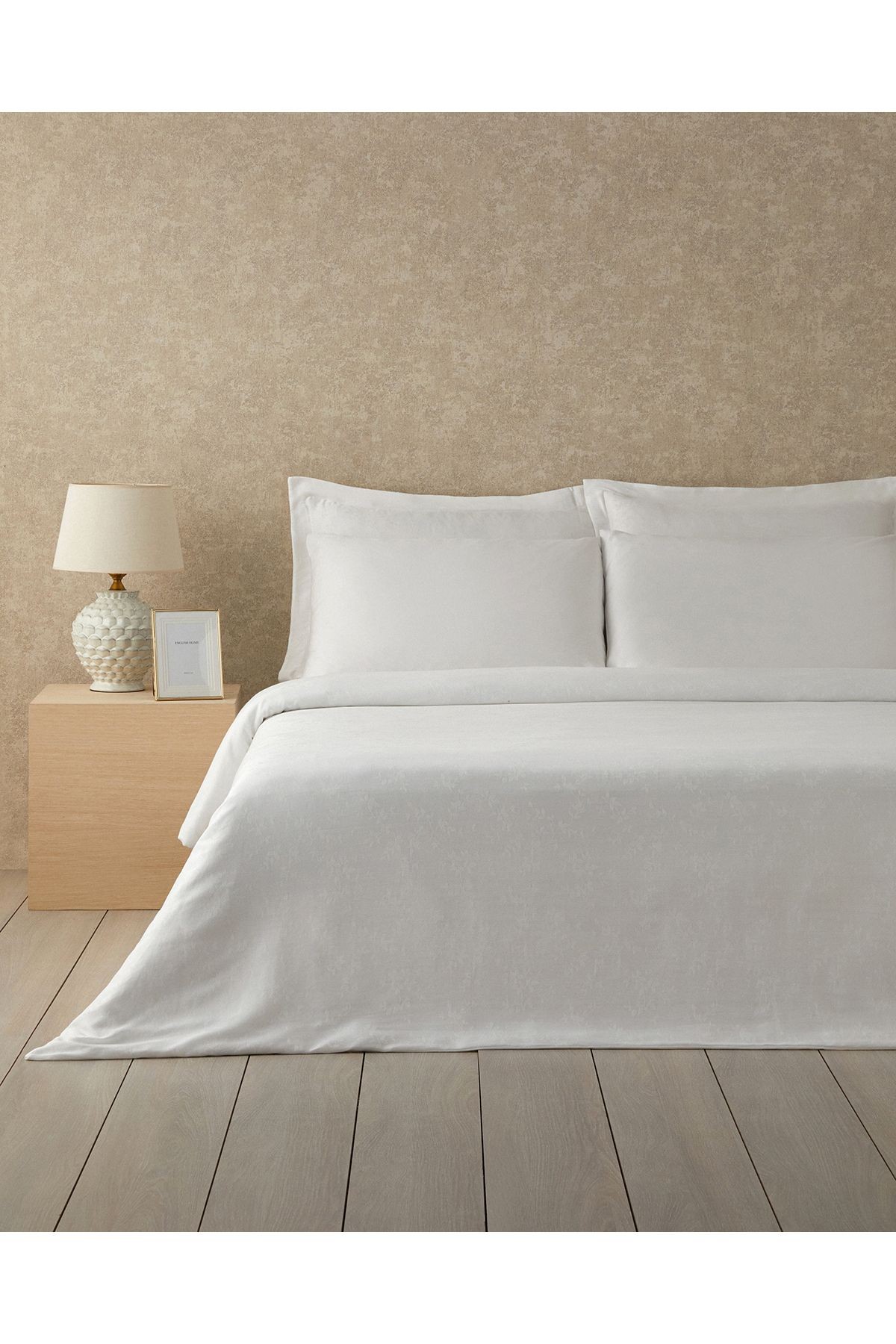 Taylor Lyocell Saten Çift Kişilik Nevresim Takımı 200x220 cm Beyaz