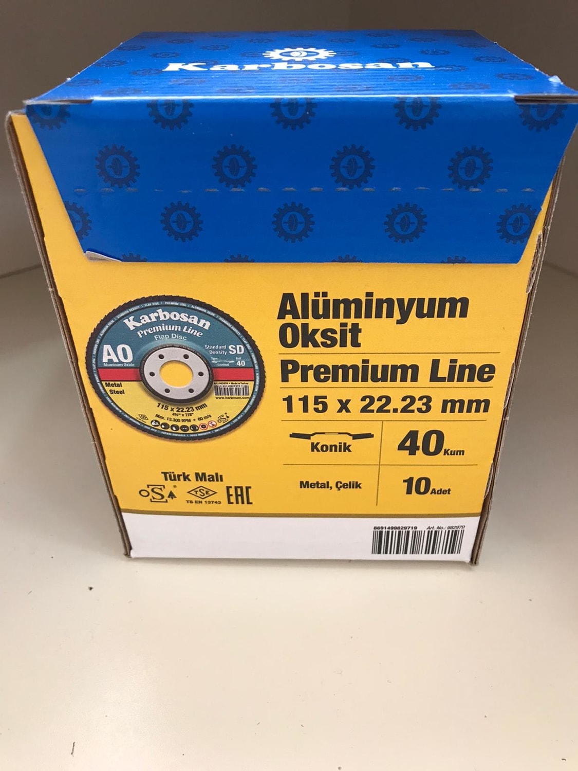 KARBOSAN Ao Flap Disk 115X22,23MM -40 Kum Konik - (10 Lu)