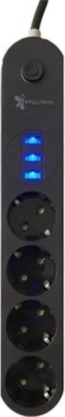 FTR-01 3x USB Çıkışlı 3'lü 2 M Metre Çocuk Akım Korumalı Priz Uzatma Kablosu
