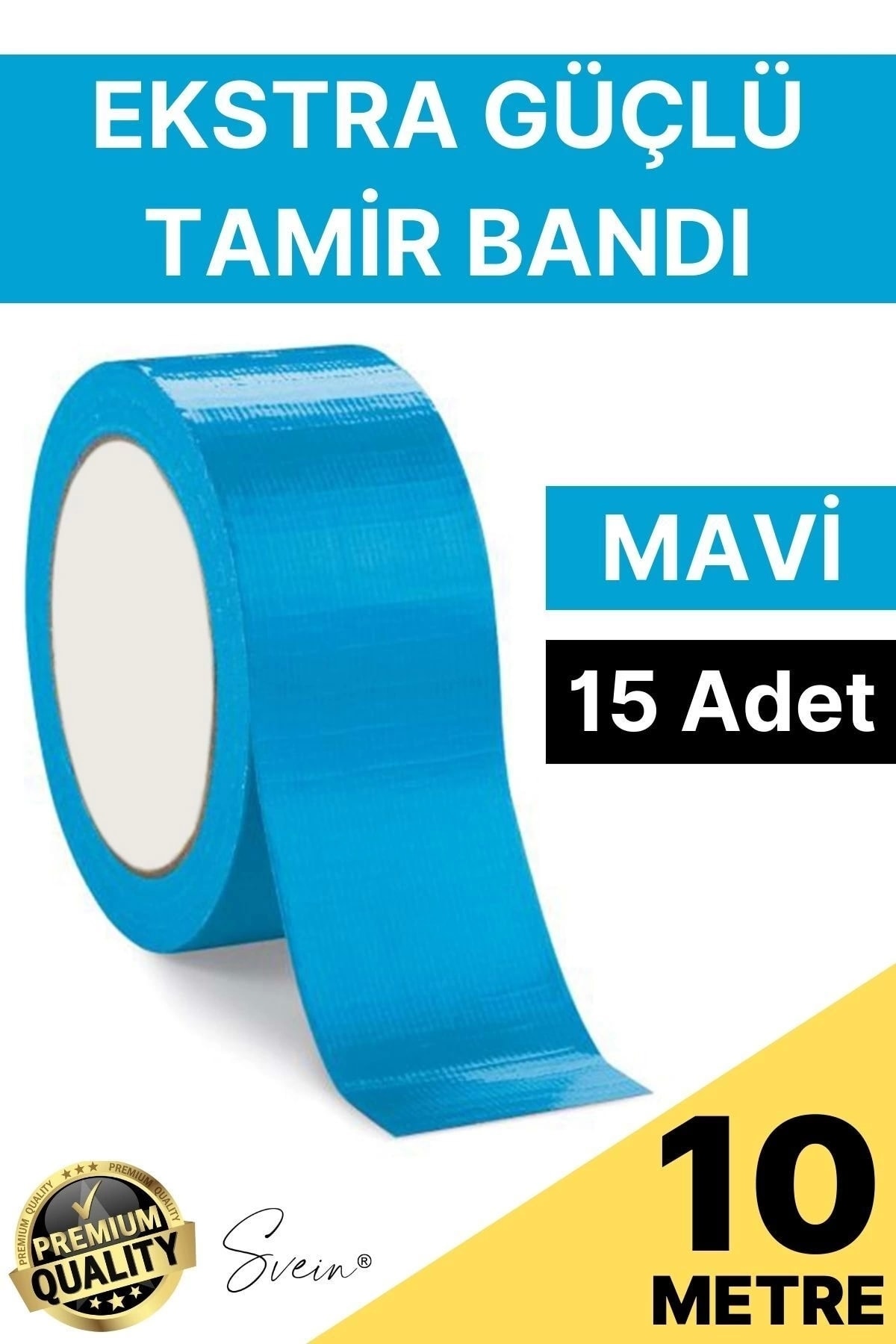 OZKUVVET 15 Adet 10 mt Mavi Tamir Takviye Kapatıcı Güçlü Onarım Bandı Su Geçirmez Sızdırmaz Dayanıklı Çatlak