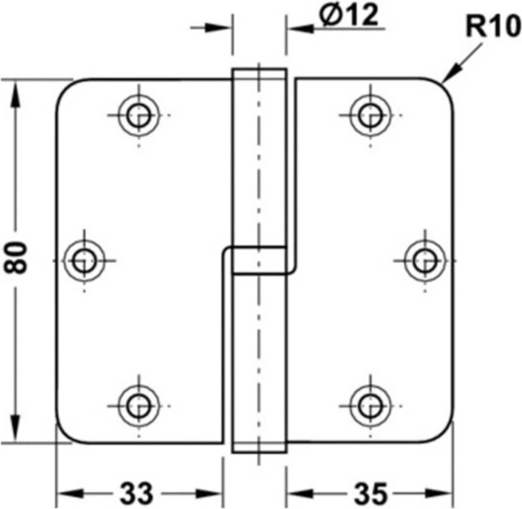 Paslanmaz Çelik Yaprak Menteşe 80X82MM Sağ, Dayanıklı ve Şık Tasarım