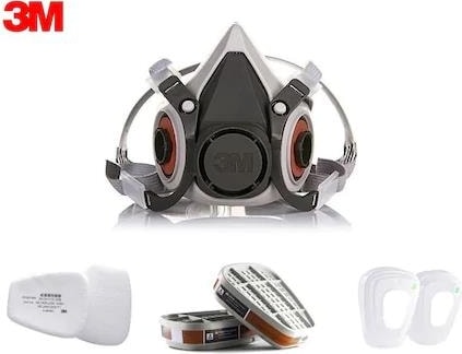 6200 Yarım Yüz Maskesi + 3m 6059 Abek Filtre + 3m 5935 P3 Filtre +K501 Kapak