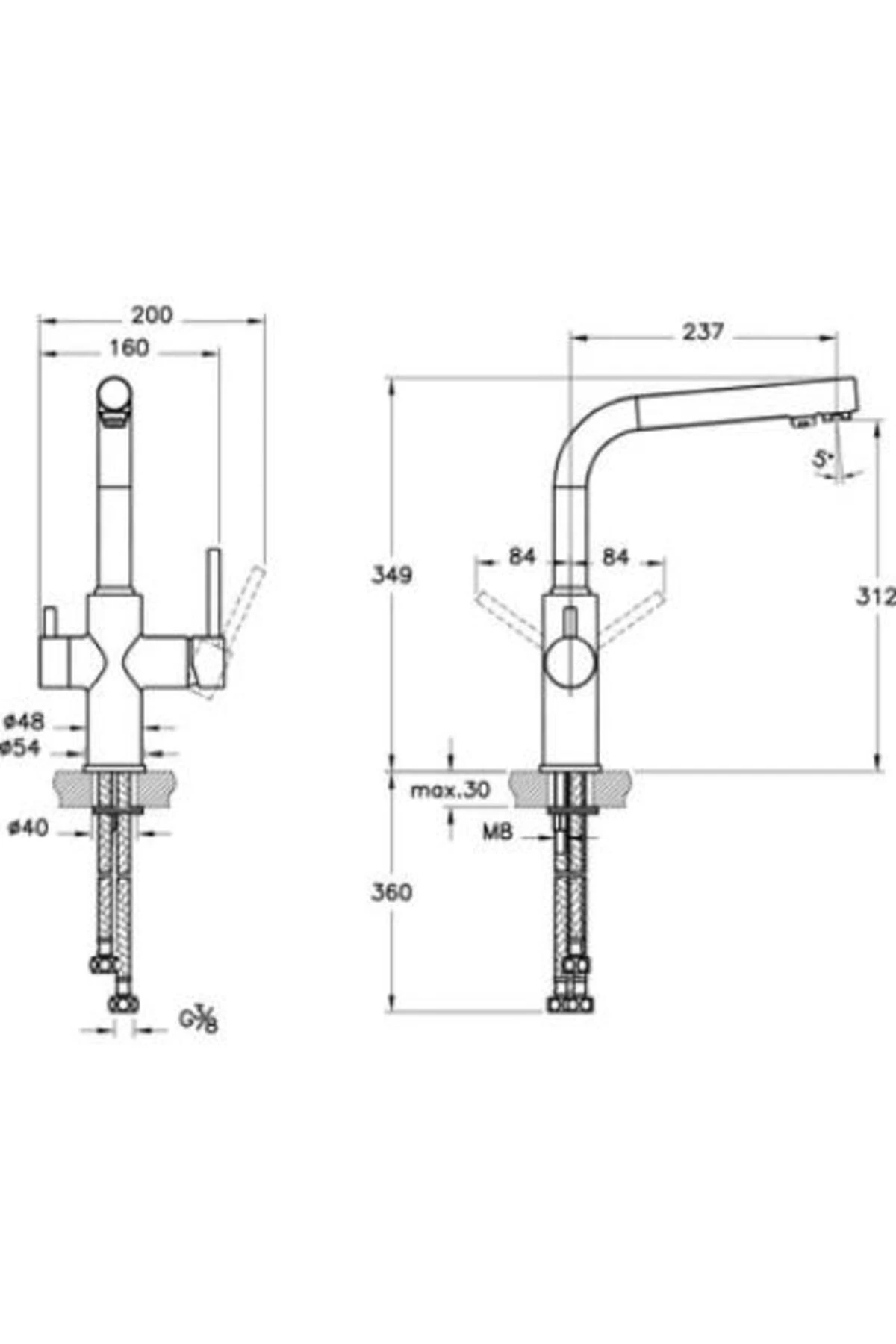 Split A42144 Dual Flow Krom Eviye Bataryası
