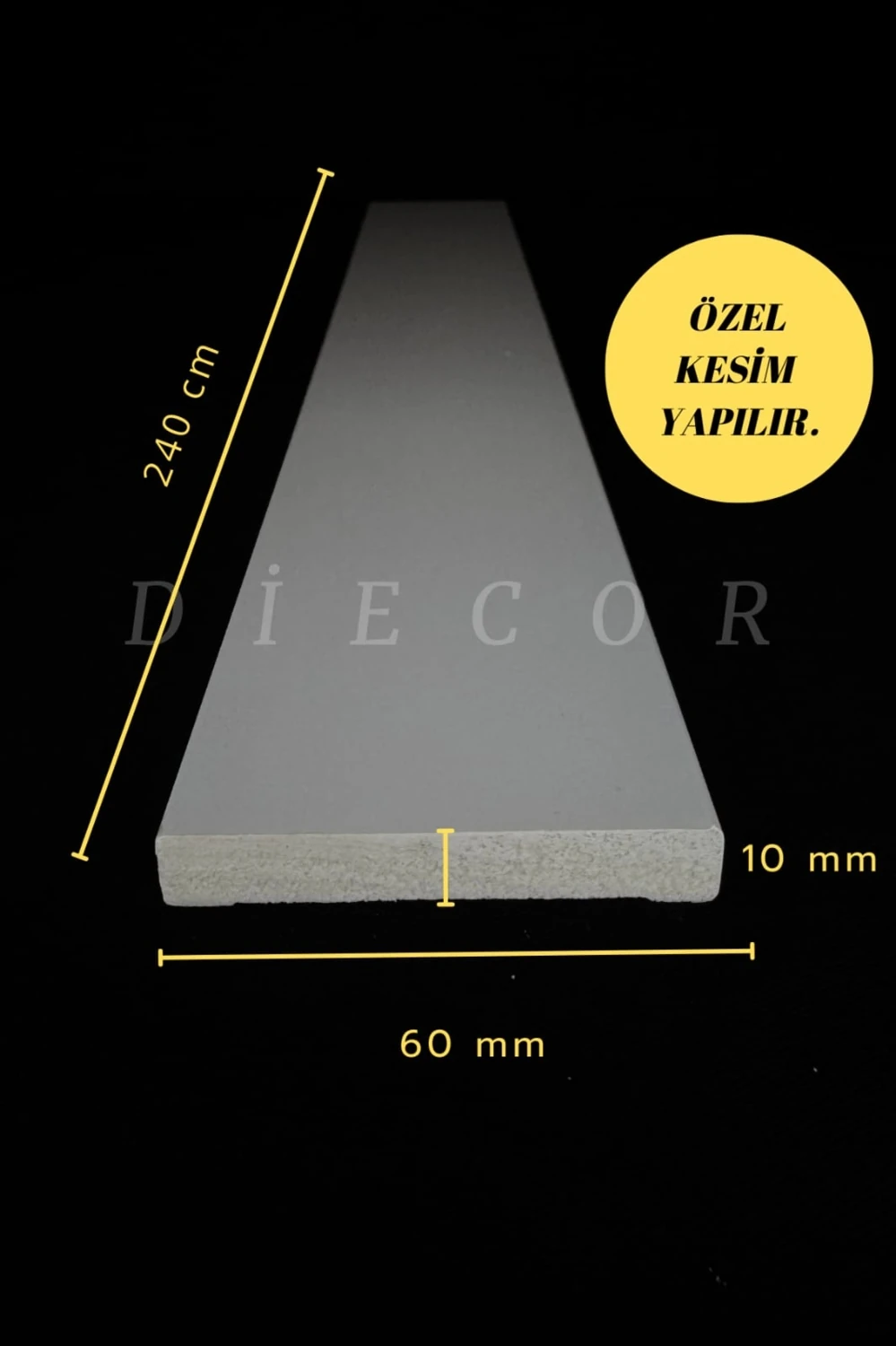 Dekoratif Boyanabilir 1 Adet 6 cm Düz Polistren Duvar Çıtası