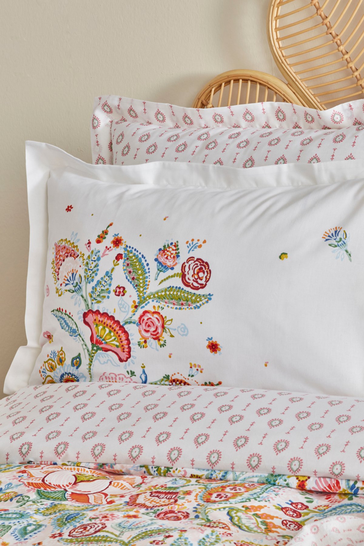 Sarthe %100 Pamuk Çift Kişilik Nevresim Pike Takımı Multicolor
