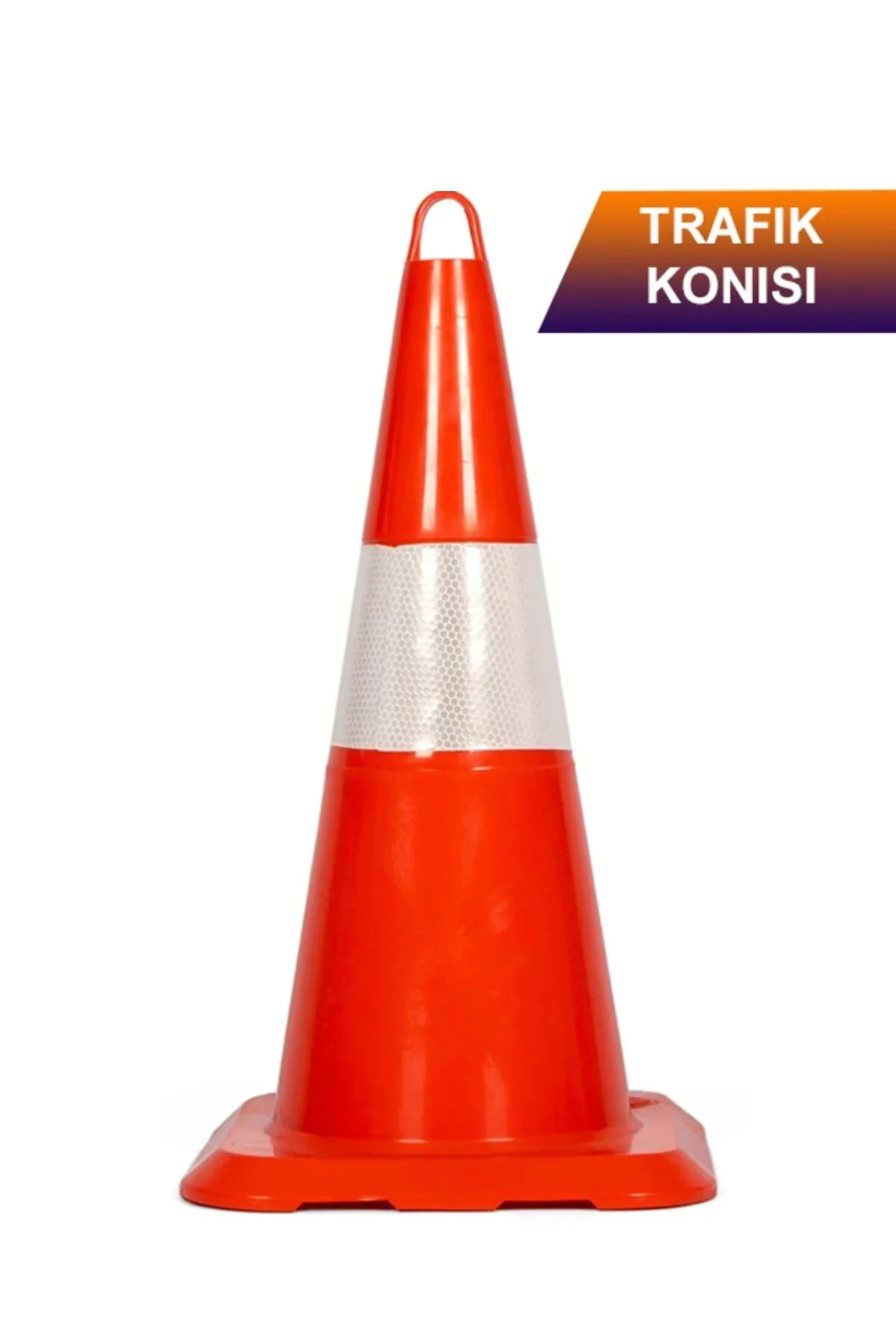 UYARICI TRAFİK KONİSİ, TRAFİK DUBASI,DELİNATÖR KONİ 52 CM