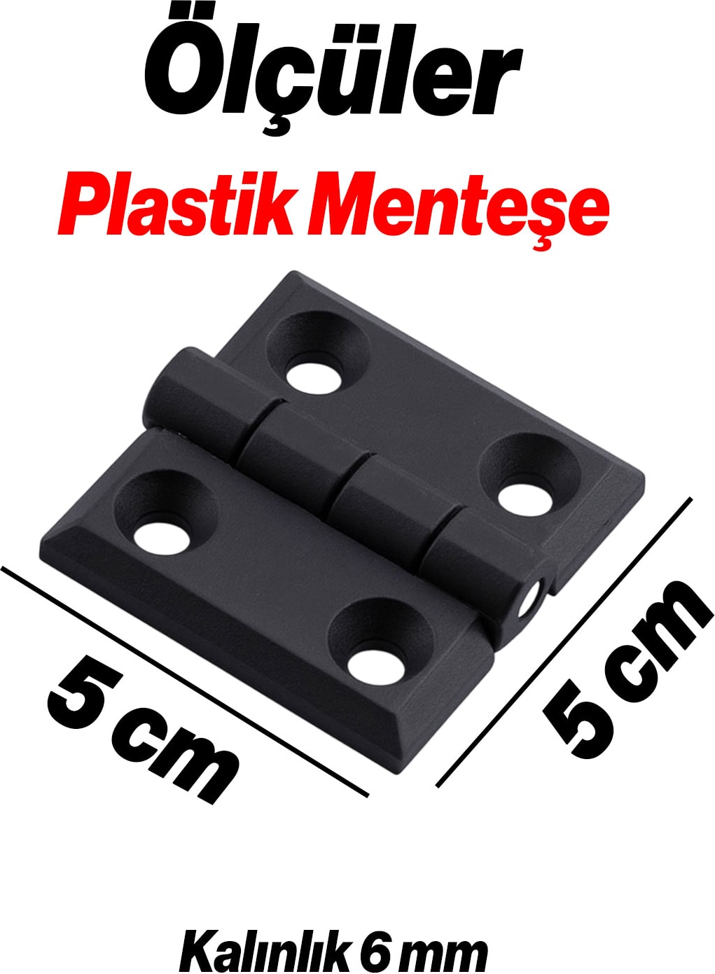 2 Adet Plastik Yaprak Menteşe 50X50 mm Kalınlık Dayanıklı Dolap Çekmece Kapak ve Mobilya Menteşe