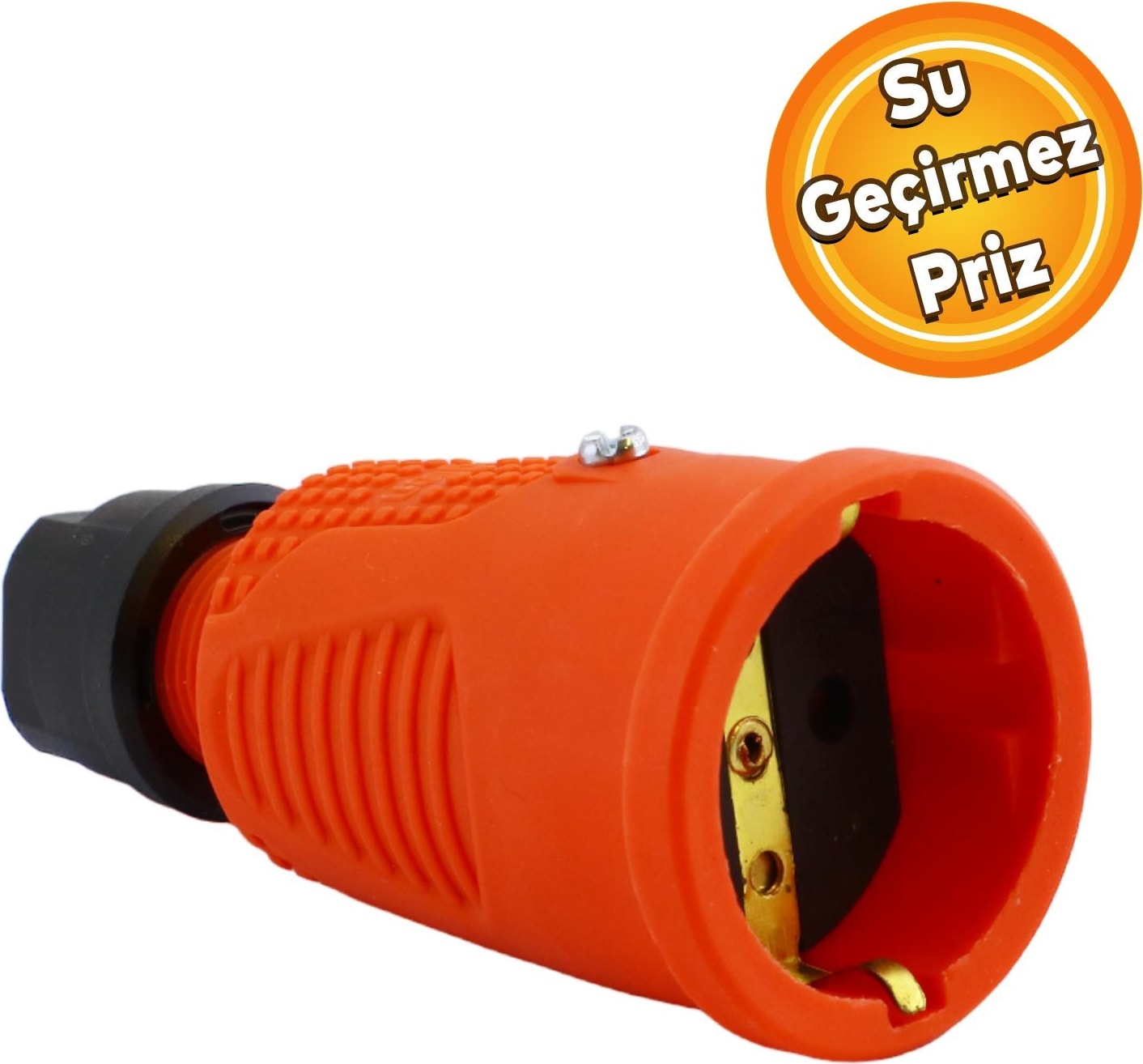 Sağlam Monofaze Kauçuklu Kablo Bahçe Dış Mekan Korunaklı IP54 Su Geçirmez Turuncu Dişi Fiş Tek 16A