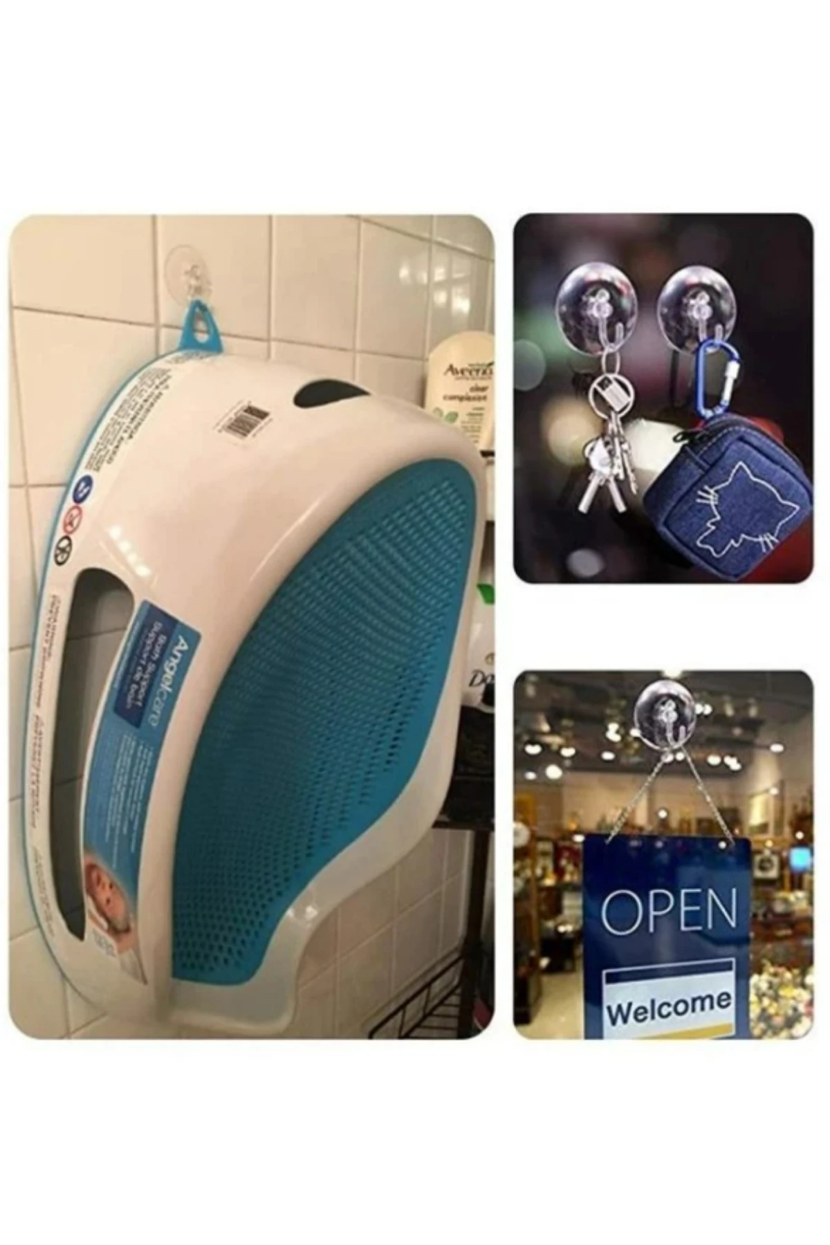 Kancalı Cam Vantuzu 5 Adet Şeffaf Vantuz Askı Öpücük Askı 3 cm