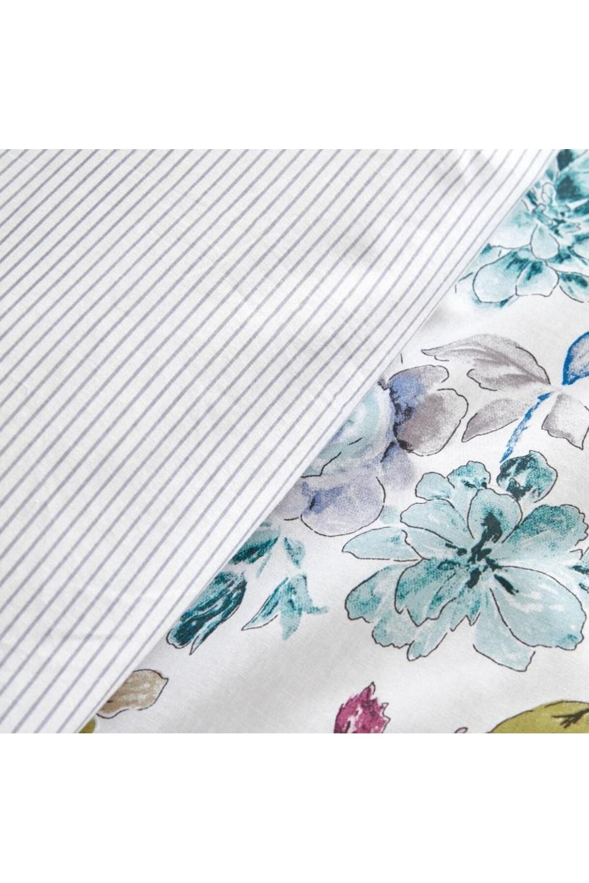 Nevresim Takımı %100 Pamuk Çift Kişilik Floral Lila