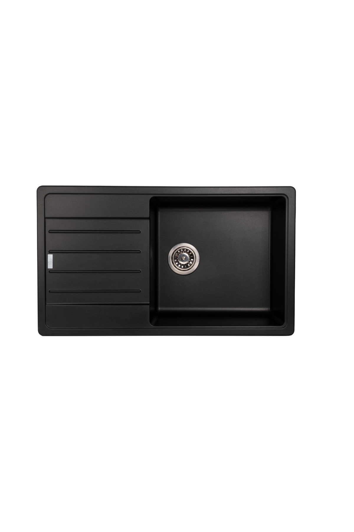 Granit Evye Siyah Tek Gözlü Mutfak Evyesi Geniş Hazneli 86 X 50 Cm