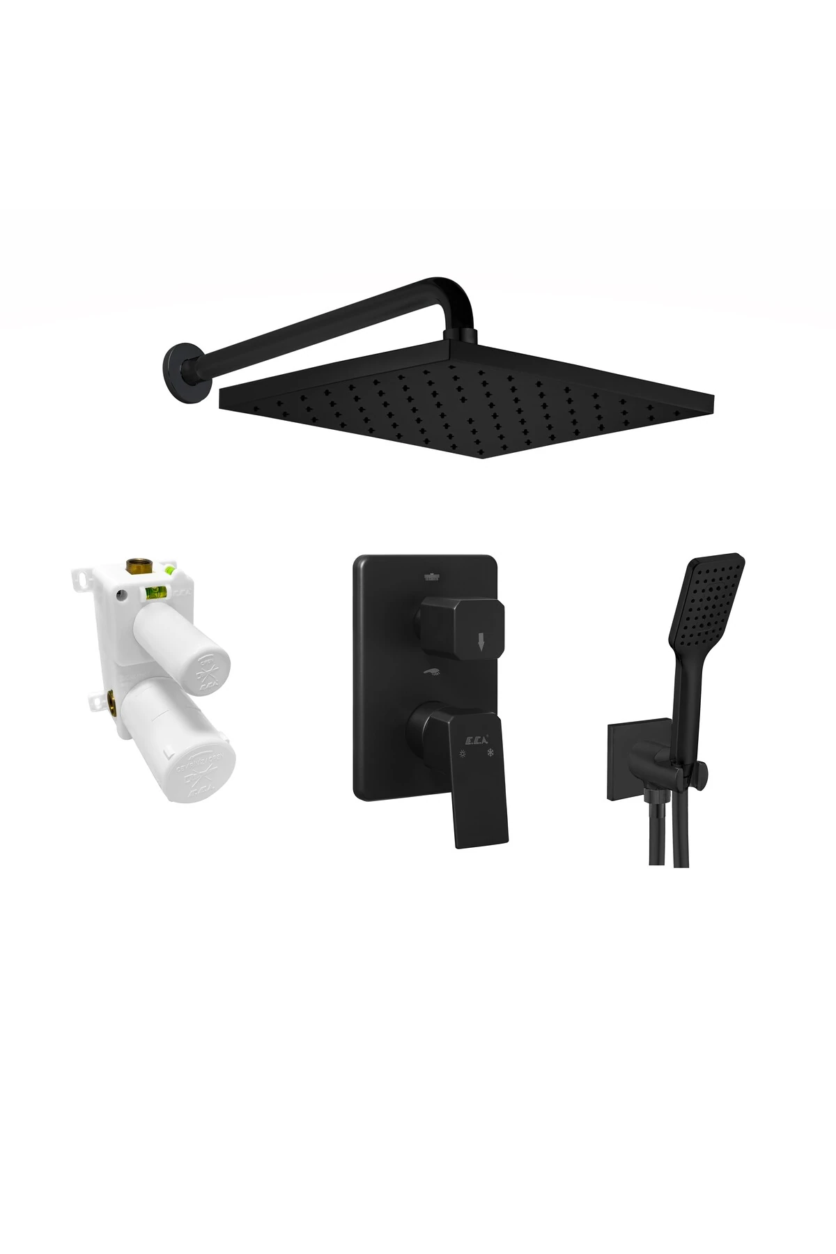 Tiera Ankastre Duş Seti 2-Yollu Mat Siyah 102199772C1