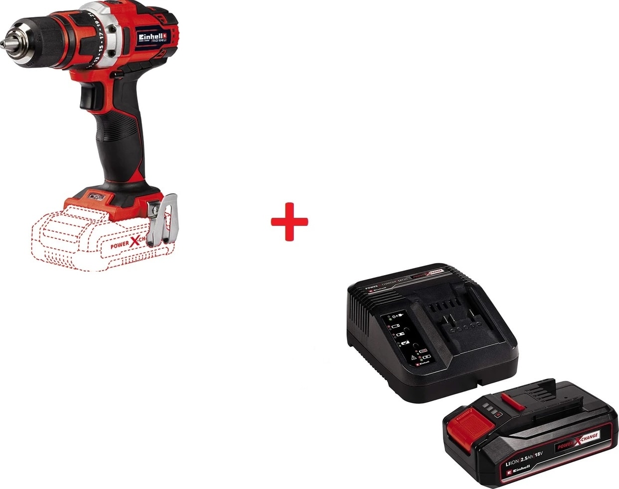 EİNHELL TE-CD 18/40 Li, Akülü Vidalama Seti (2,5 Ah starter kit dahildir