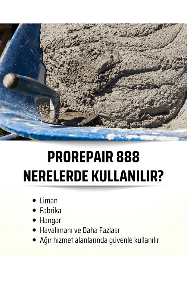 REÇİNE BETON 888, Metal Takviyeli, Hızlı Kuruyan, Ağır Yük İçin Zemin Tamir Harcı 19 kg