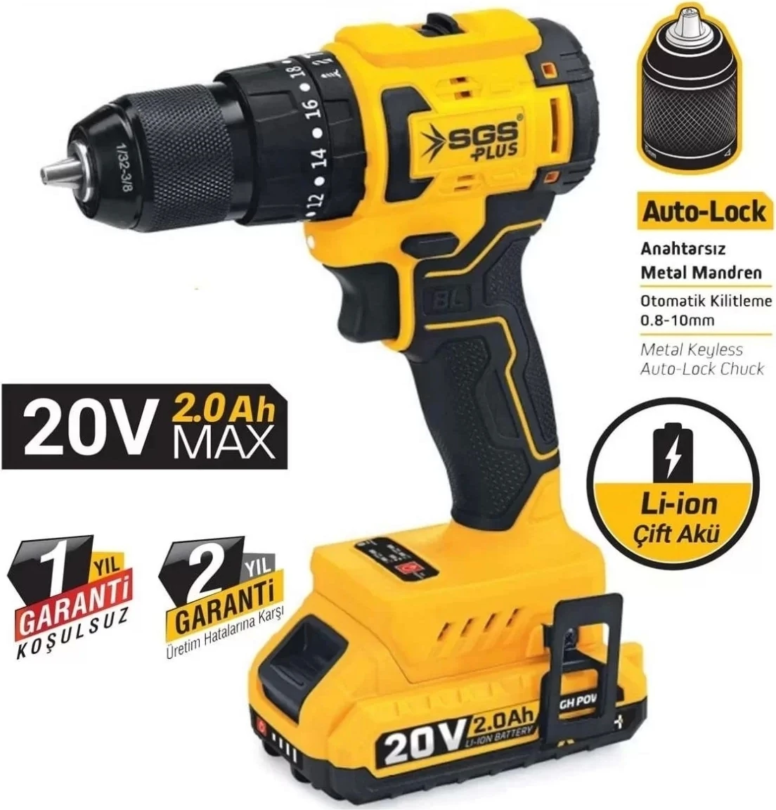 5530 Akülü Darbeli Matkap ve Vidalama 20V 2.0 Ah.