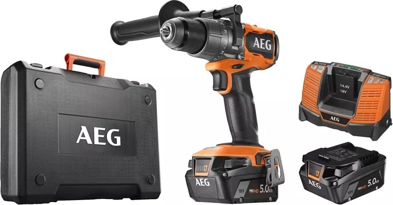AEG  BSB18C3BL-502C Kömürsüz Akülü Darbeli Matkap Vidalama 18V Çift Akü 5.0AH Li-On