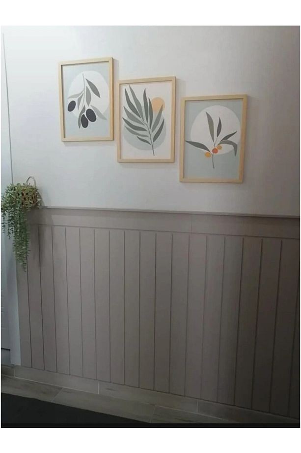 HEDİYELİ Dekoratif, Duvar Çıtası, Ahşap Duvar Paneli, Boyanabilir, Mdf, (3 ADET, 3'lü Paket 54 x 105