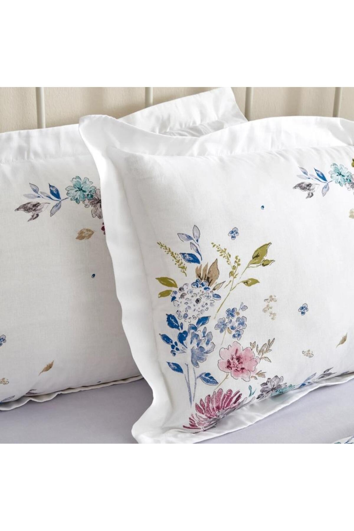 Nevresim Takımı %100 Pamuk Çift Kişilik Floral Lila