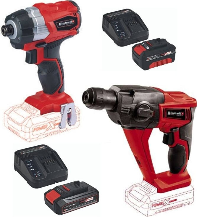 EİNHELL Te-Cı 18 Bl Kömürsüz Torklu Vidalama Te-Hd 18 Li Matkap 2.5+4.0AH Akülü Set