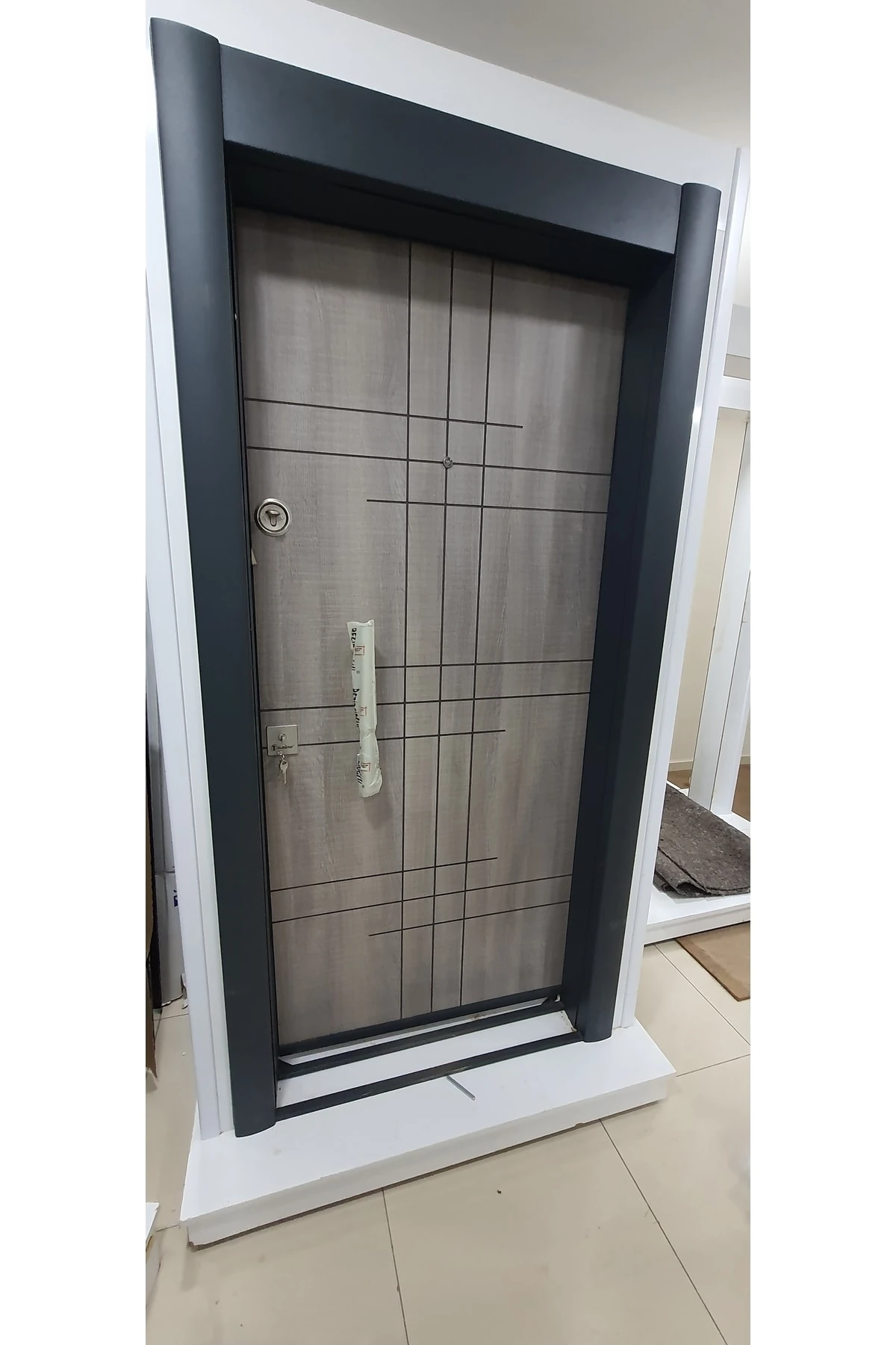 Çelik Kapı, Antrasit Gri Renk Çelik Kapı, Statik Kasa, Daire Kapısı, Tırnaklı , Sol Açılım