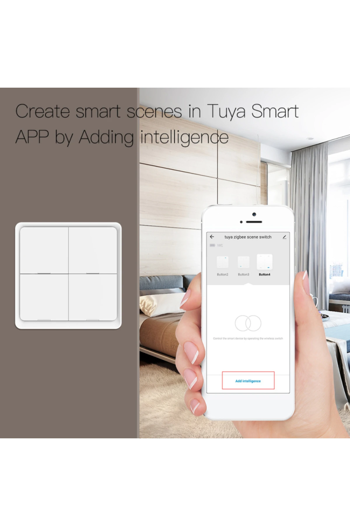 Tuya ZigBee Akıllı Sahne Anahtarı 4 Çeteli 12 Sahne Anahtarı Basmalı Düğme Kontrol Cihazı Akıllı...