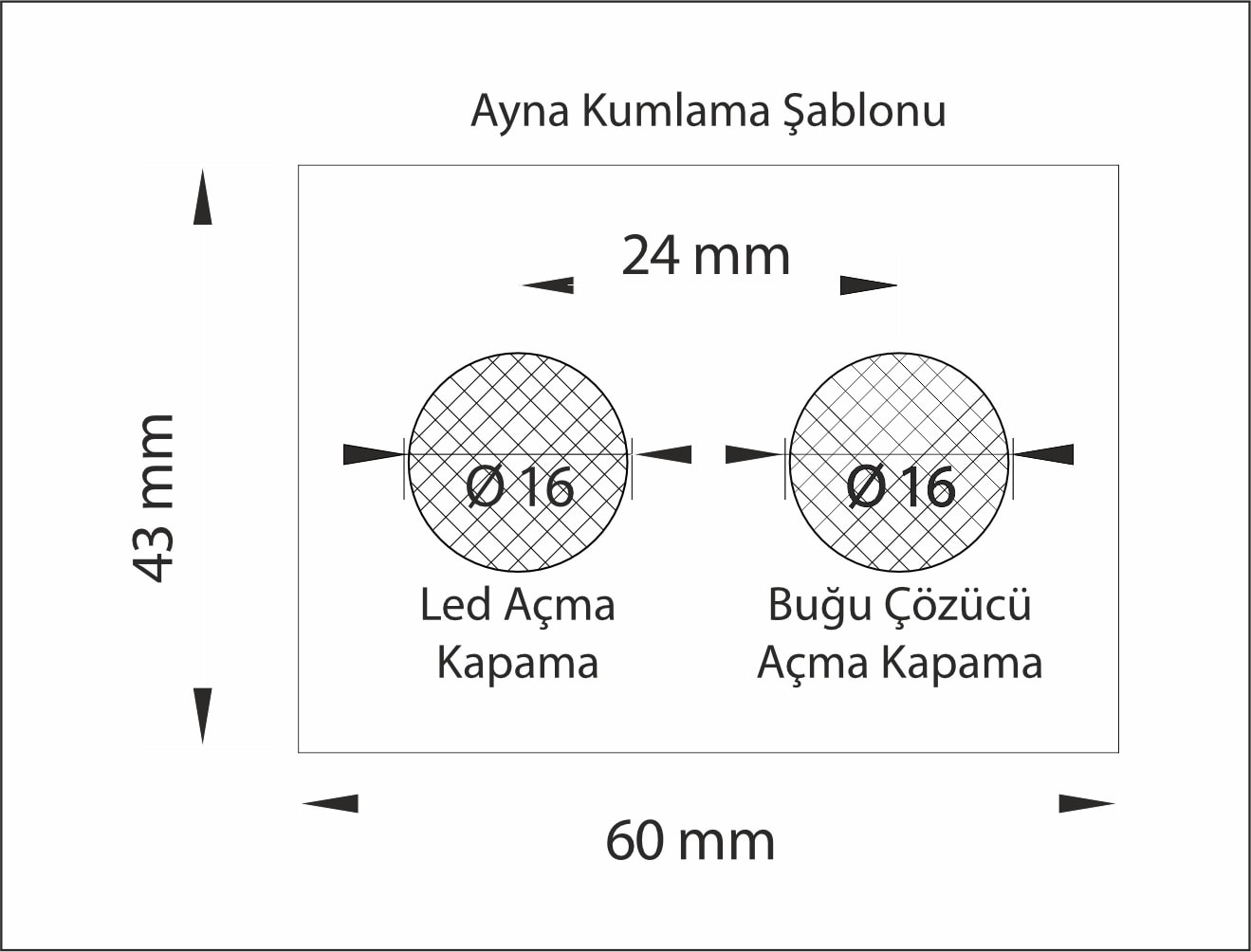 Ayna Arkası On-Off Dimmer Dokunmatik Sensör 2 Key - 12-24V - 8,33A - 100W