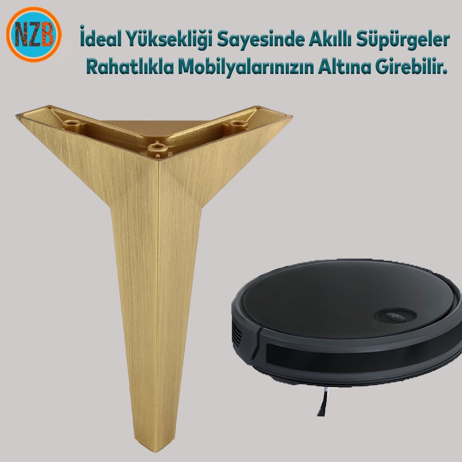 Mobilya Kanepe Sehpa Tv Ünitesi Baza Koltuk Ayağı Çekyat Sarı Gold Altın Eskitme 23 cm Ayak