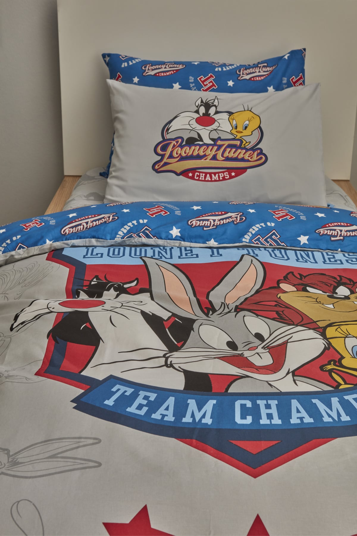 Looney Tunes Team Champs %100 Pamuk Tek Kişilik Nevresim Takımı