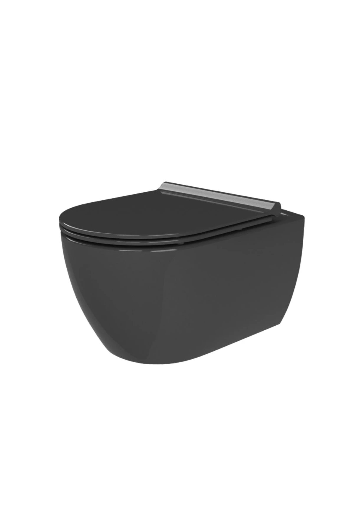 City Rimless Mat Antrasit Asma Klozet, Turkuaz City Mat Antrasit Yavaş Kapak