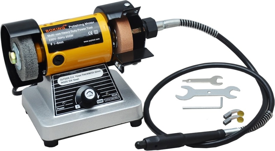 Çok Amaçlı Mini Tezgah Zımpara Parlatıcı Esnek Hortumlu Şaft Ayarlanabilir Hız 10000 Rpm, Gravür