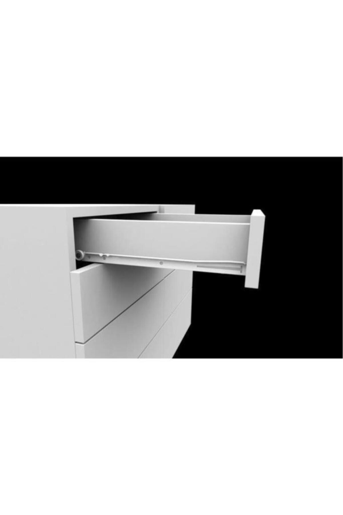 550mm Beyaz Bantlı Çekmece Rayı 1 Takım