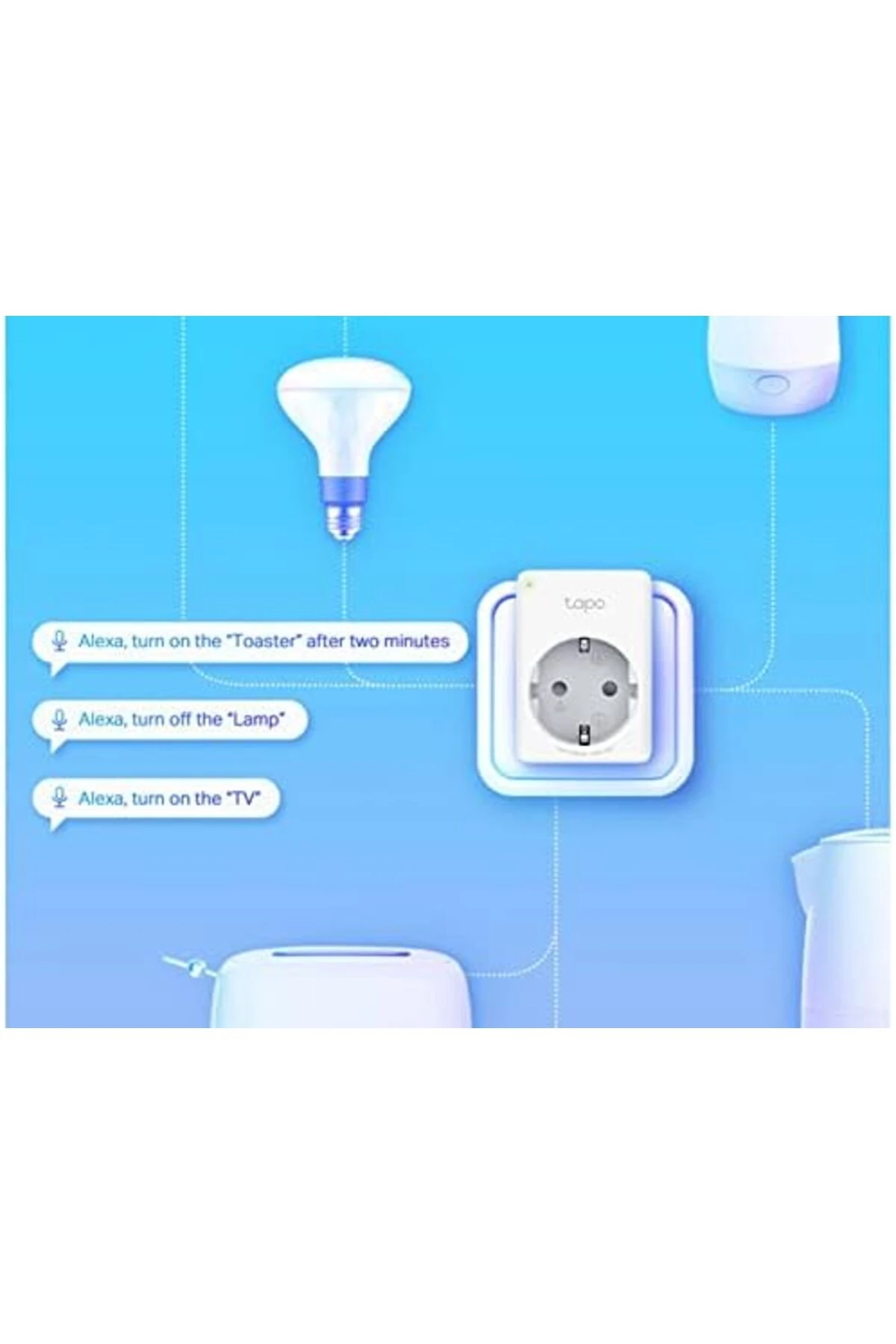 shpwave Tapo P100, Akıllı Mini Wi-Fi Soketi, Amazon Alexa ve Google Home ile Çalışır, Uzaktan