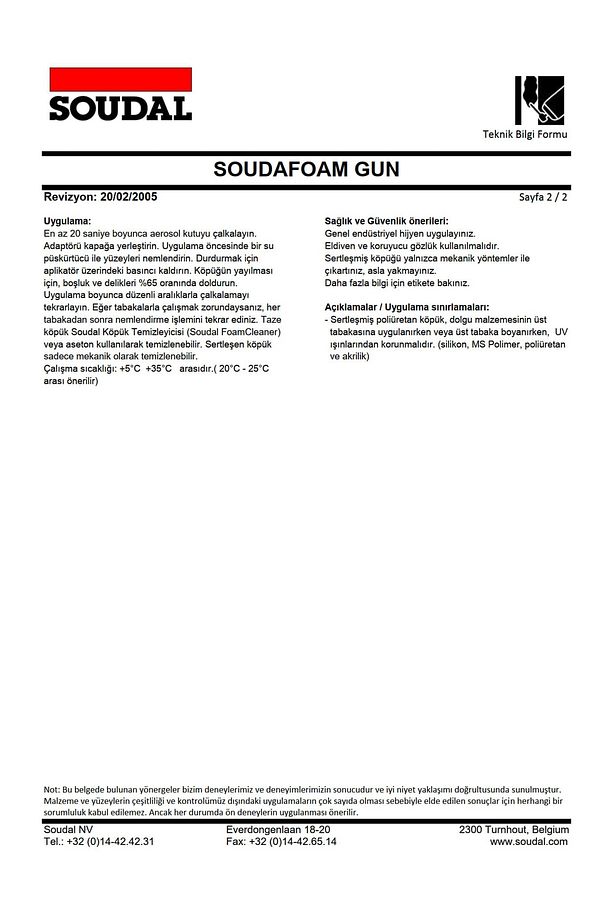 SOUDAL Tabancalı Köpük 750 Ml/875 Gr--3 Adet