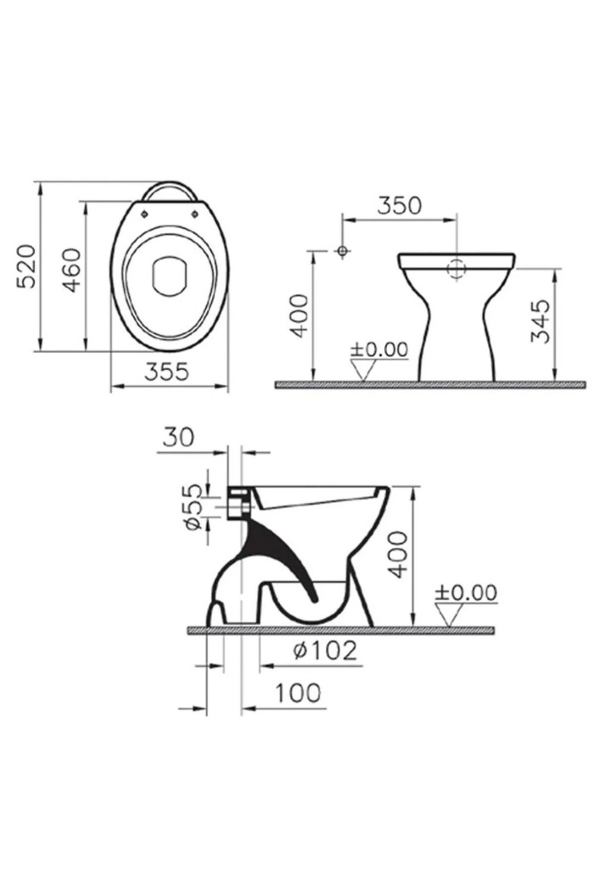 Tek Klozet Beyaz 2534L003-0089