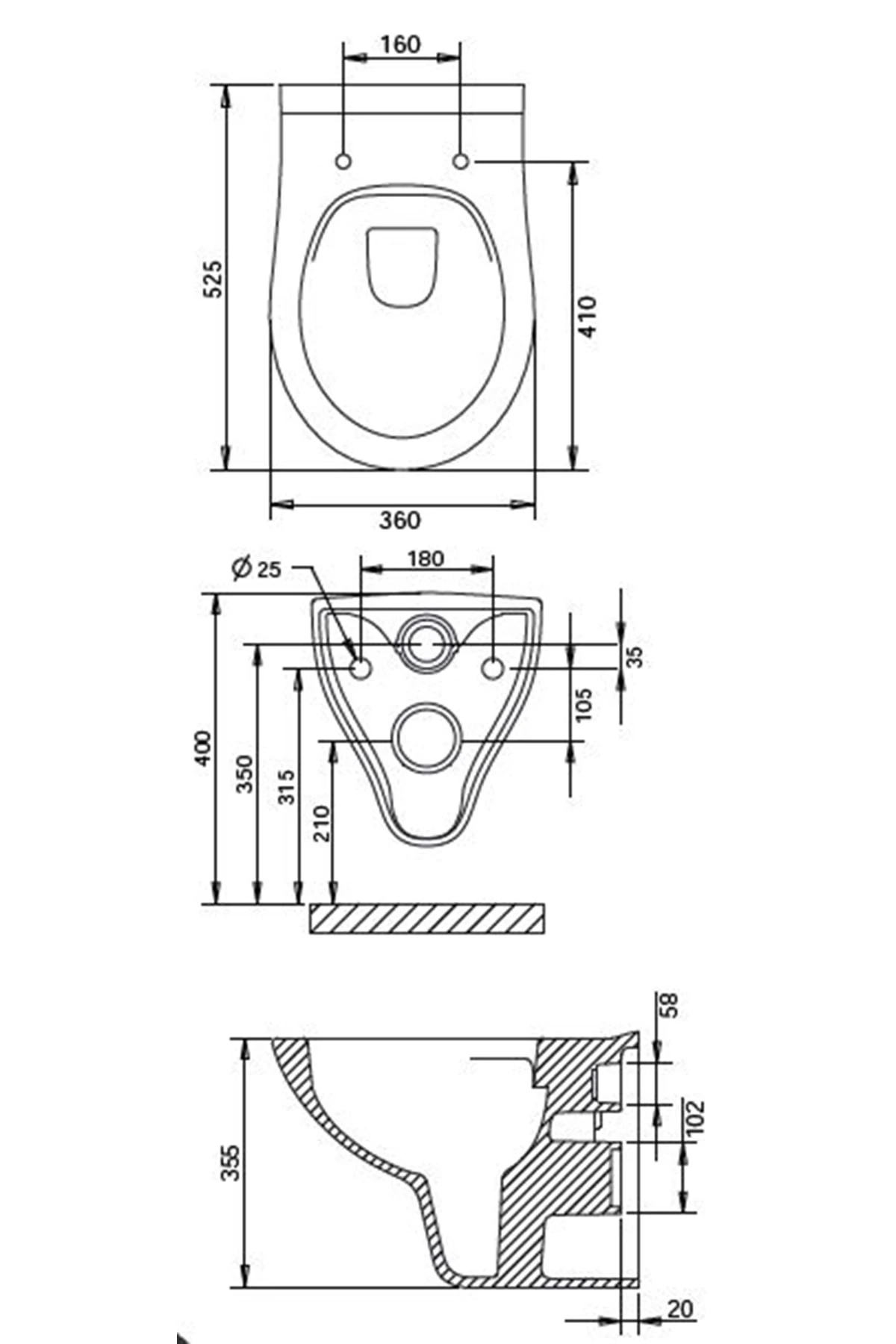 Turavit PERA RİMLESS ASMA KLOZET