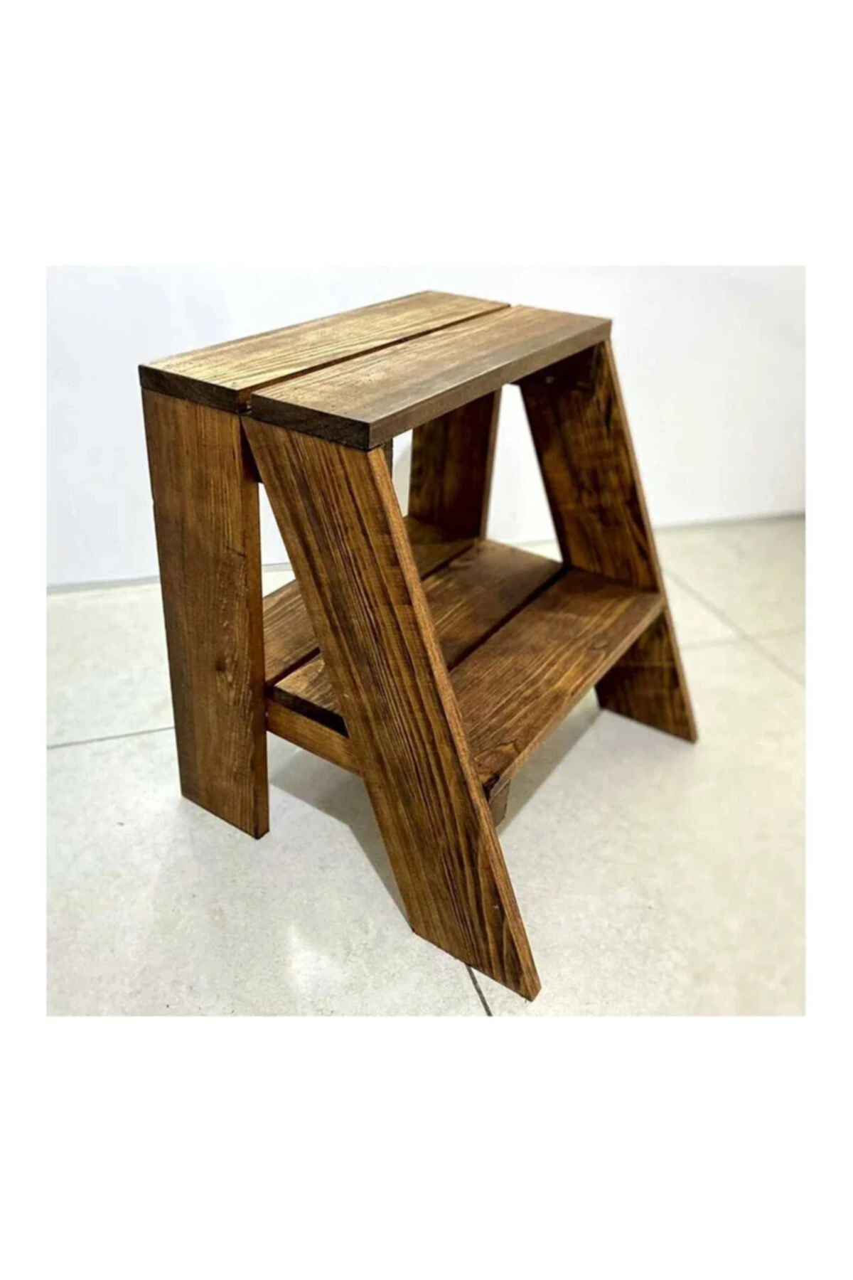 Ahşap Tabure Basamaklı Merdiven Yükseltici Dayanıklı Tabure