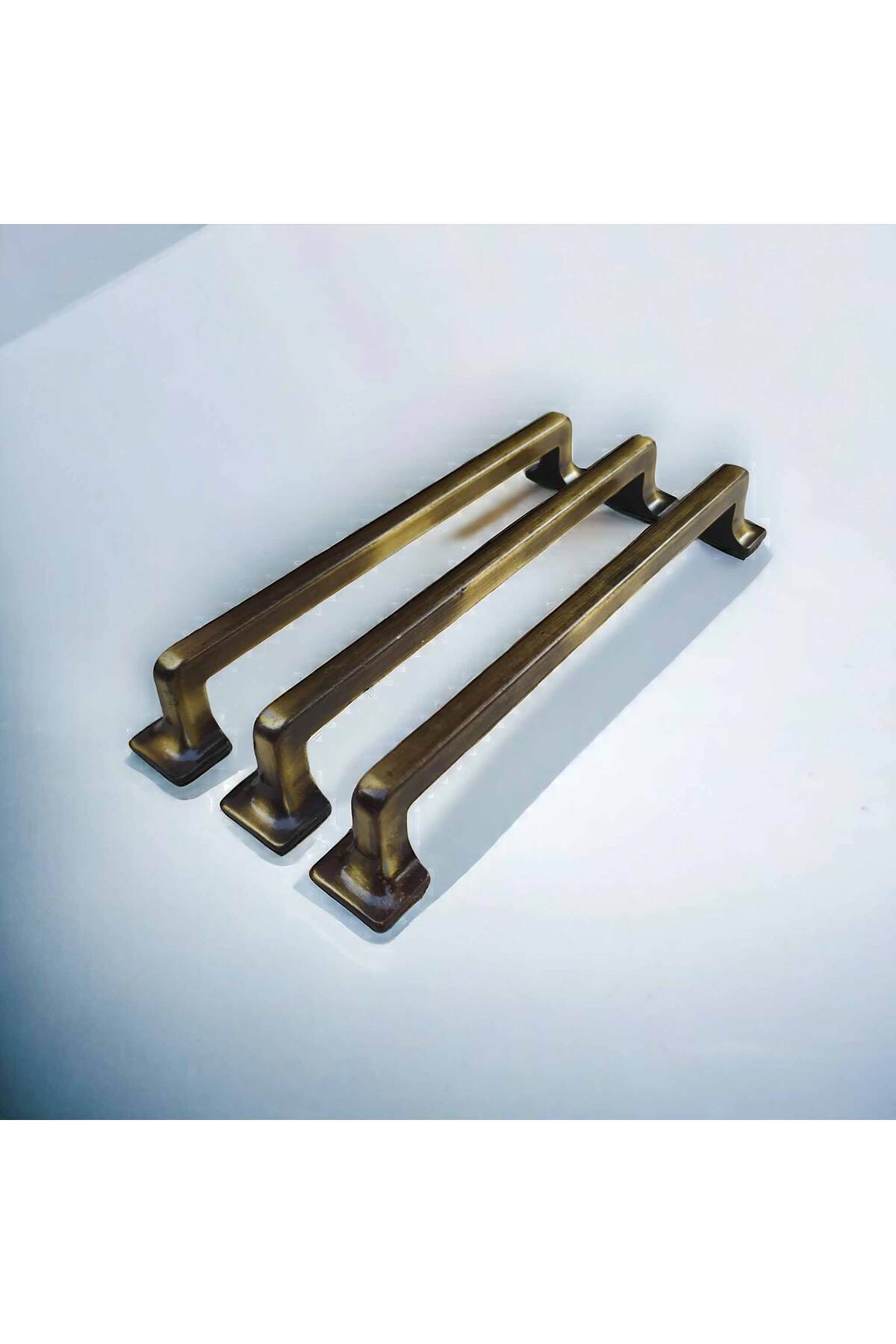 160 mm Canik Serisi Antik Sarı Dolap ve Çekmece Kulpu, Metal Eskitme Dolap ve Çekmece Kulpları