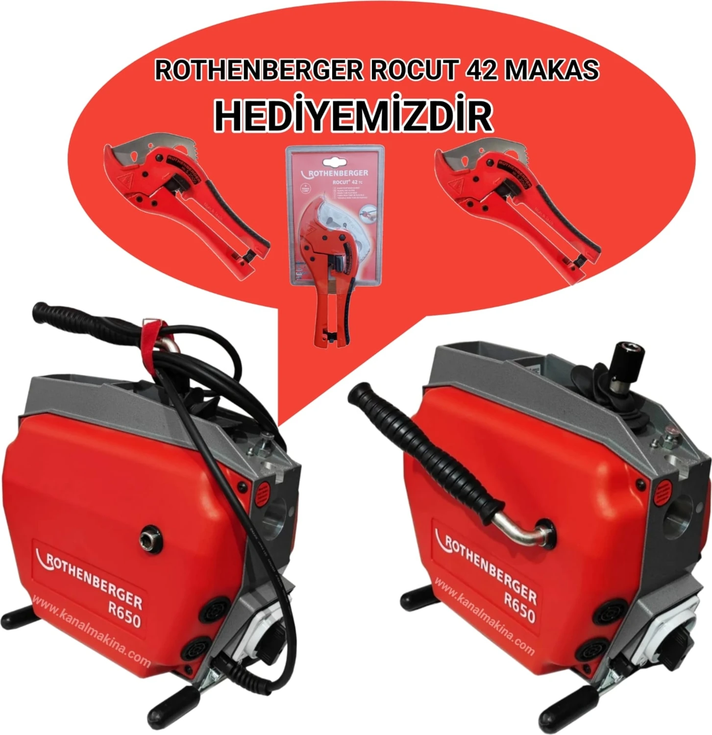 650 Profesyonel Gider Kanal Açma Makinesi