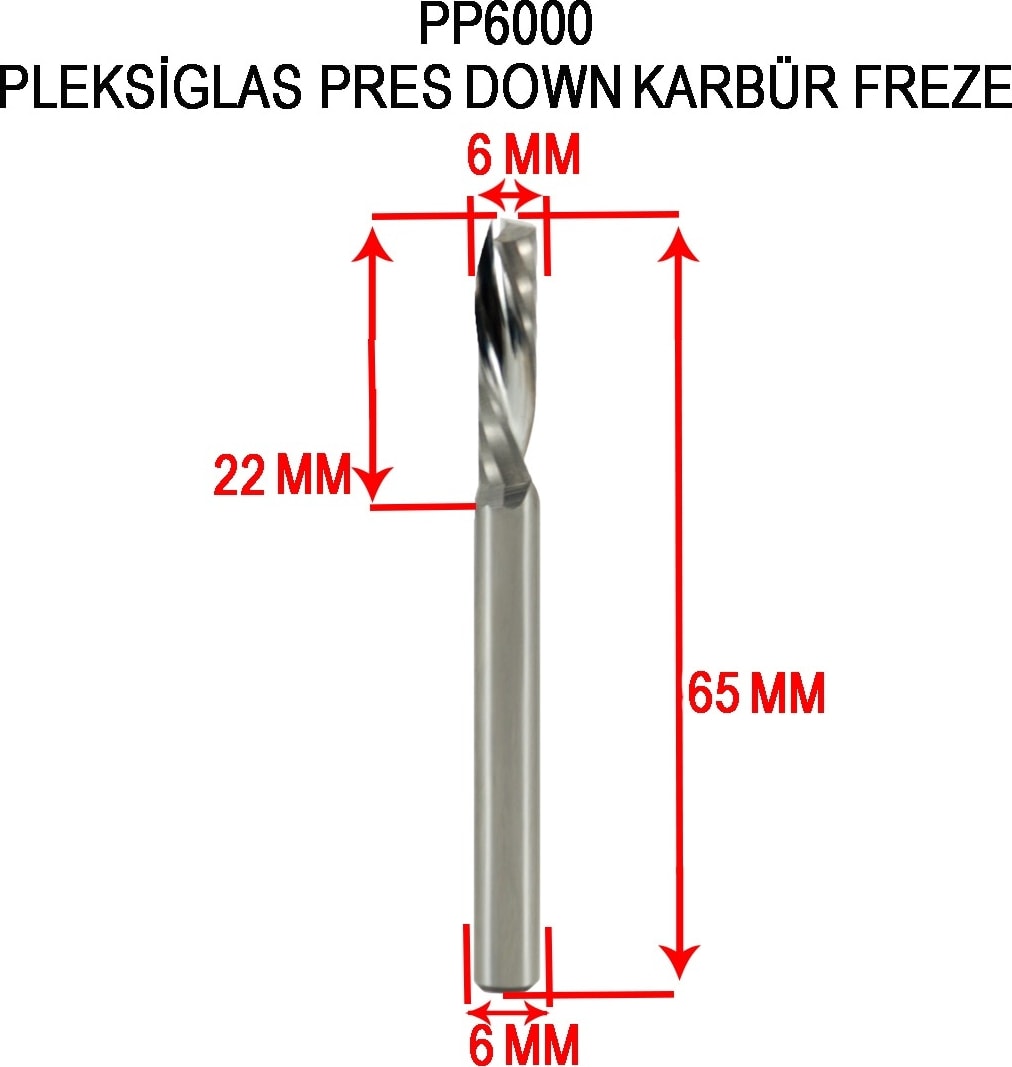 BOSCH Pleksiglas Pres Down Karbür Freze 6 mm