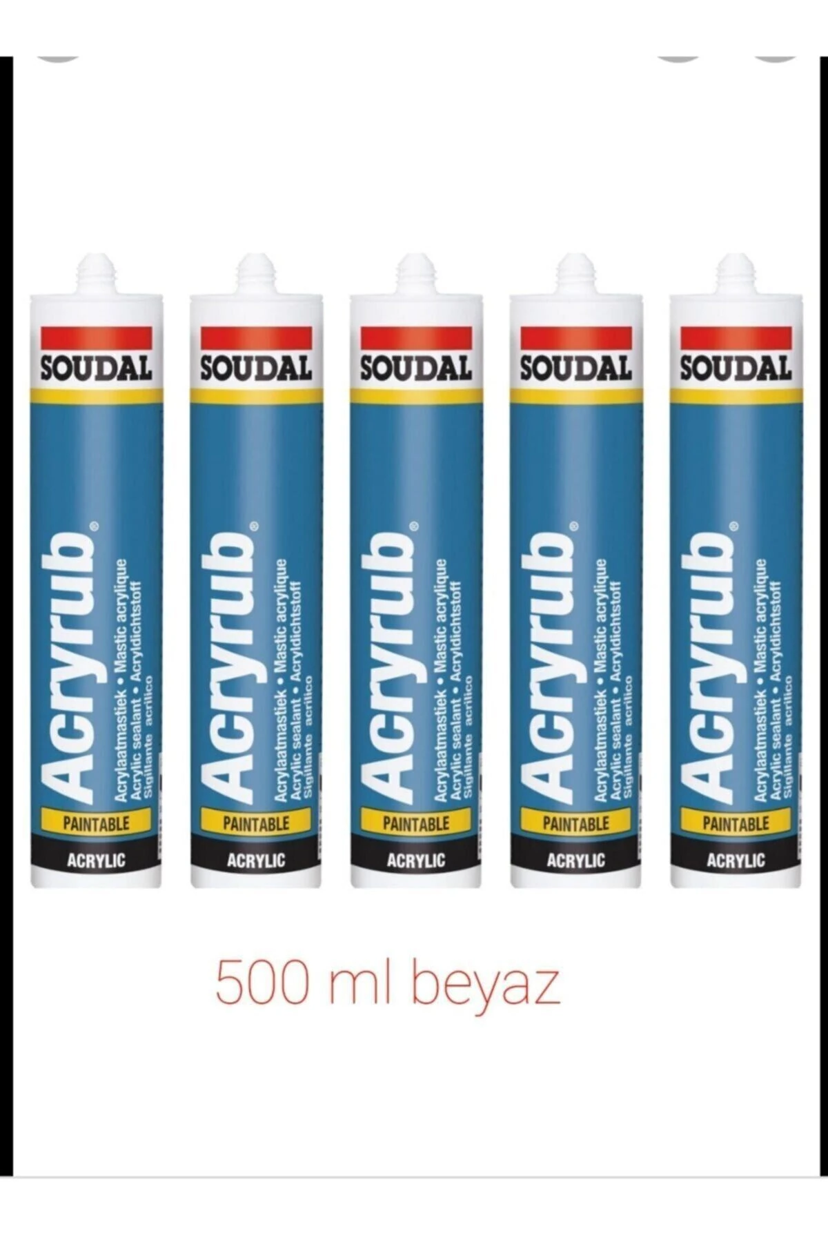 Silikonize Mastik 500gr Beyaz 5 Adet