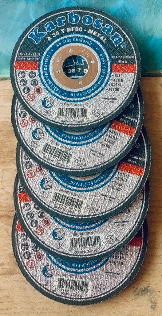 KARBOSAN Metal Kesme Diski T41- Düz- Flat x 5 Adet ( Kesme Taşı Ölçüleri : 115x3.0x22.23 )