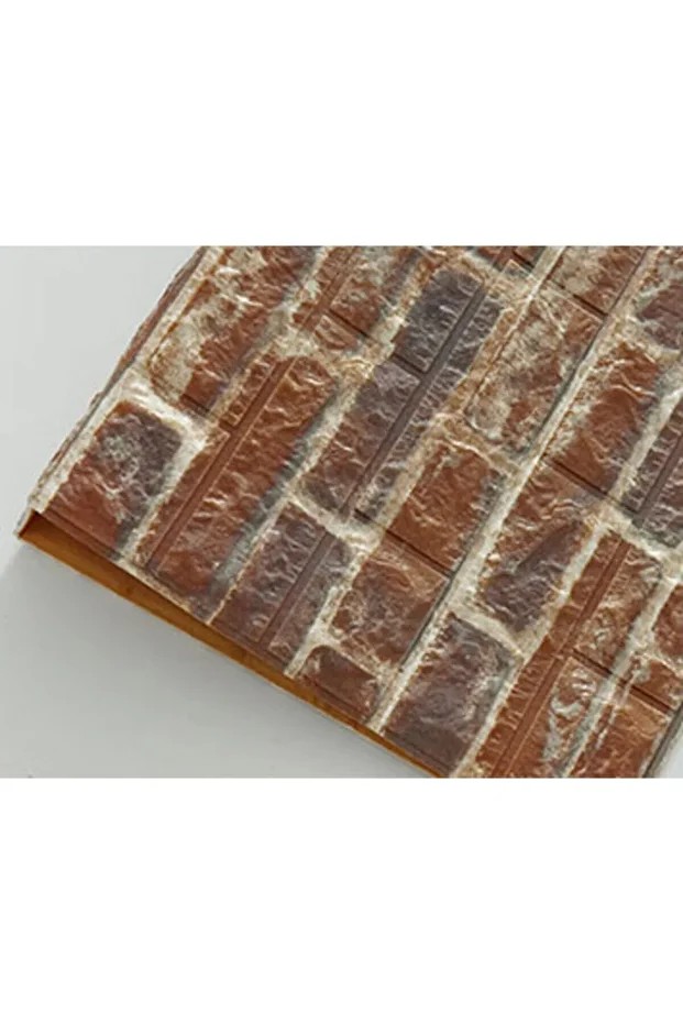 Nw23 Kendinden Yapışkanlı Çok Renkli Kırmızı Tuğla Sünger Duvar Paneli 70x77 Cm 4 Adet