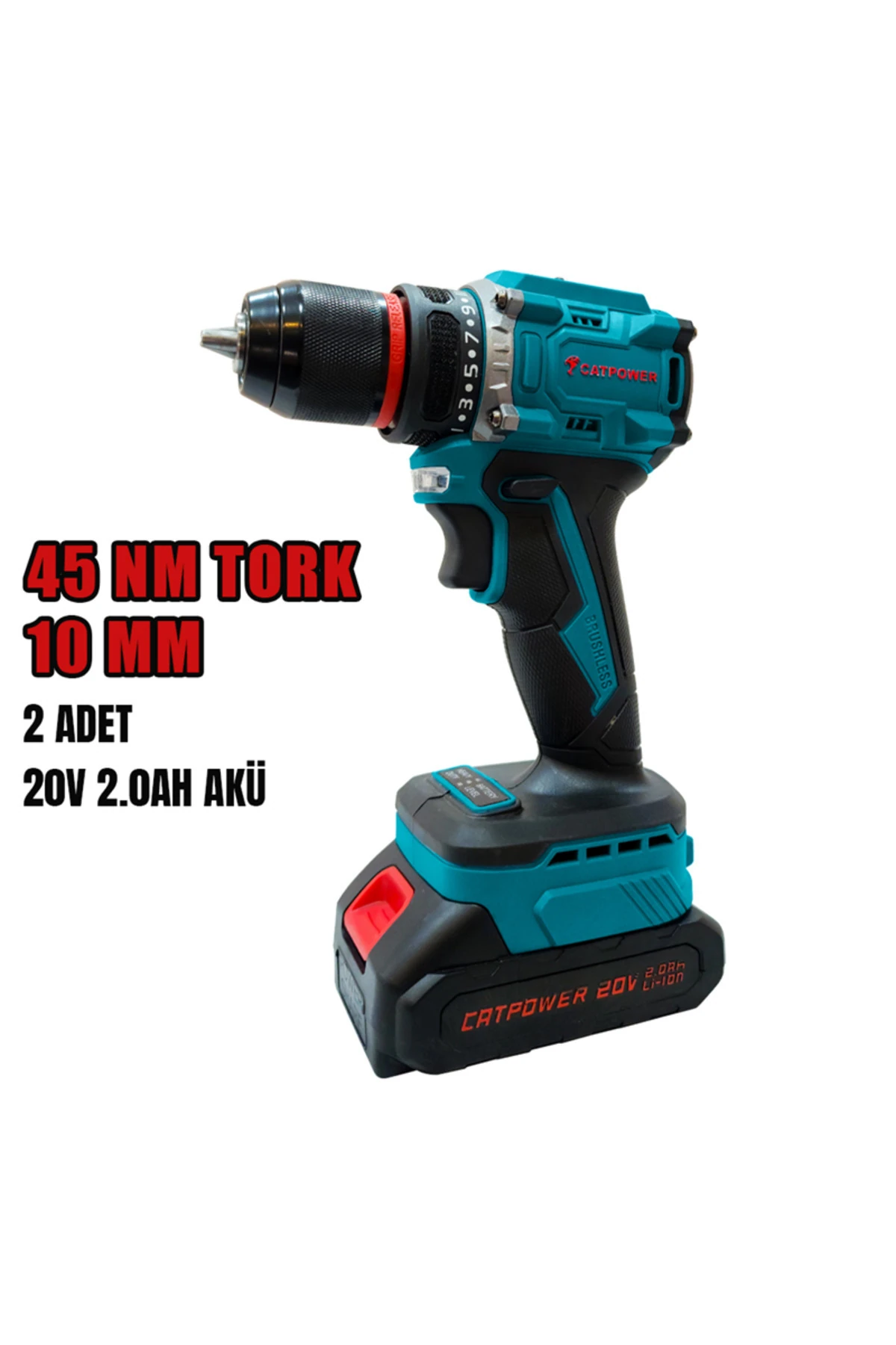 Catpower Kömürsüz Akülü Vidalama CAT1020 (SET) 10 Mm 20v 2.0 Ah