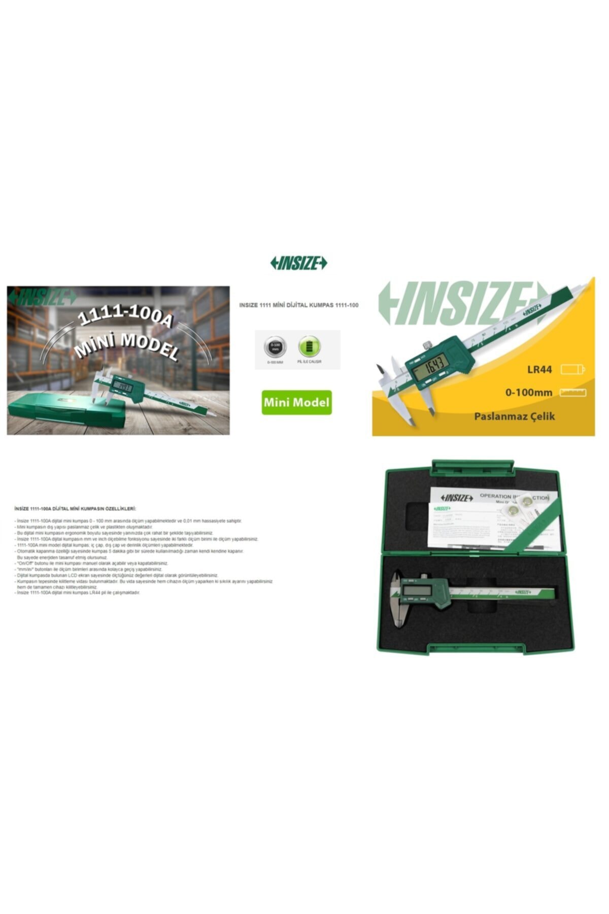 Insize 1111-100a Dijital Mini Kumpas