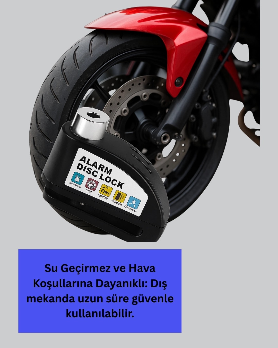 Alarm Sensörlü Disk Kilidi Motosiklet Scooter Bisiklet Güvenlik