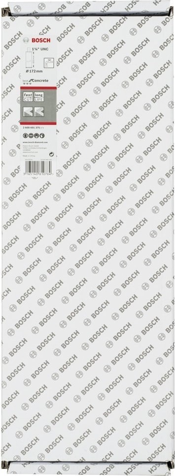 BOSCH - Best Serisi Beton Için 1 1/4'' Unc Girişli Elmas Sulu Karot Ucu 172 mm