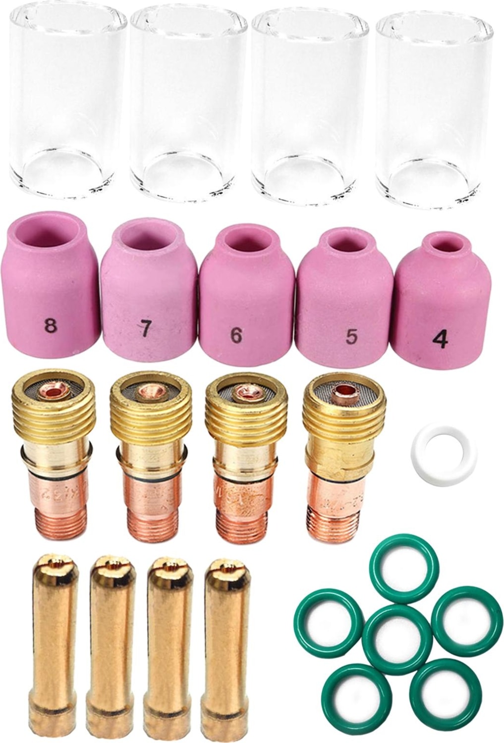 26PCS Kaynak Malzemeleri Kolet Aksesuarlar Stubby Gaz Lens 4 10# Cam (Yurt Dışından)